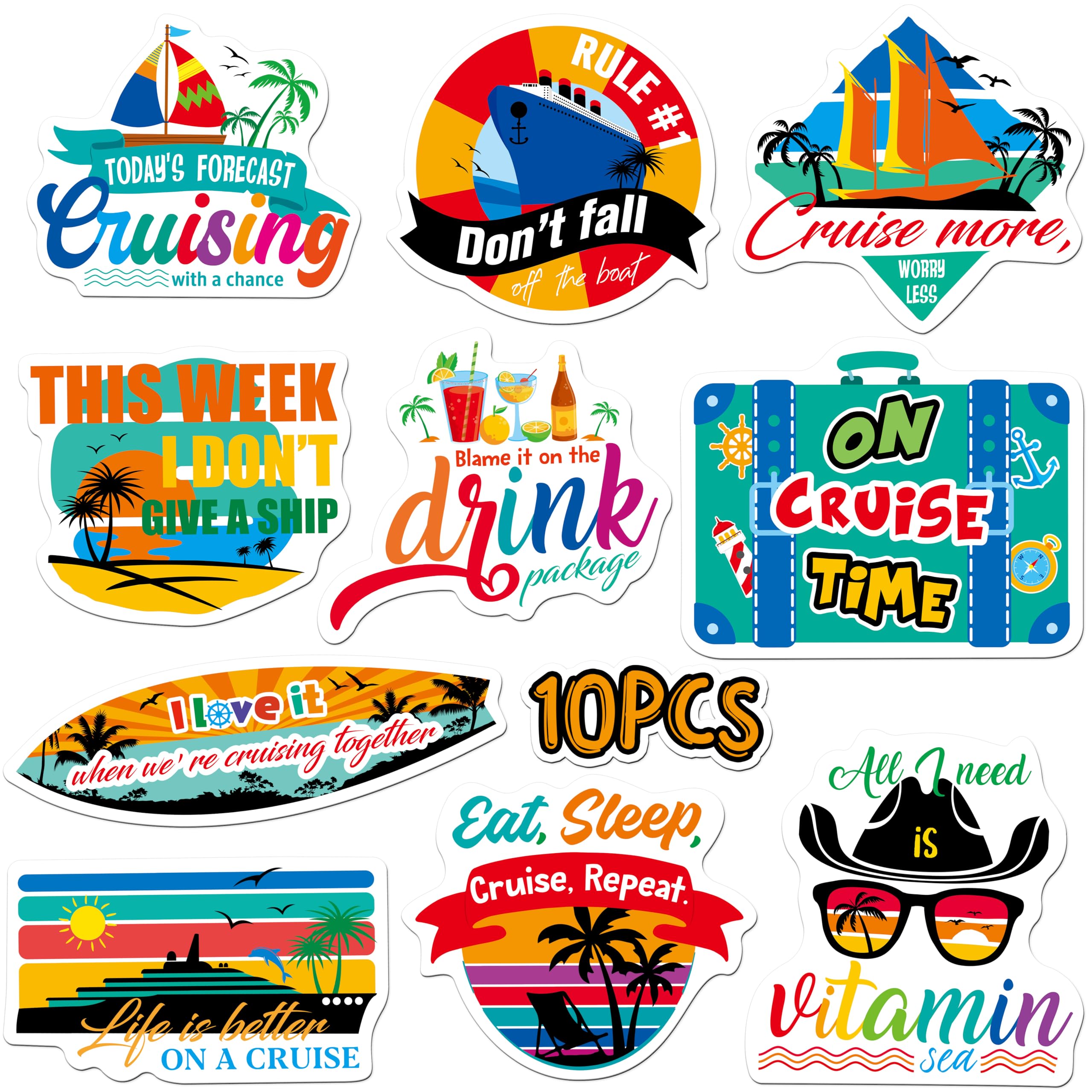 Photo 1 of 10PCS Large Cruise Door Magnets, Magnetic Waterproof Navigation Boat Anchor Cruise Ship Car Decors, Decorative Refrigerator Protector Magnets for Refrigerator, Carnival Cruise Party