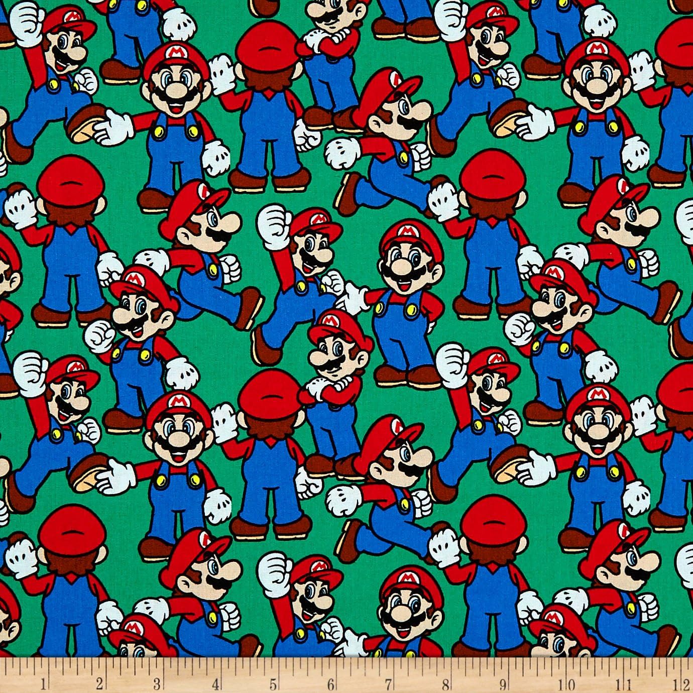 Springs Creative Products 0588935 Springs Creative Nintendo Super Packed Mario Green Fabric by The Yard