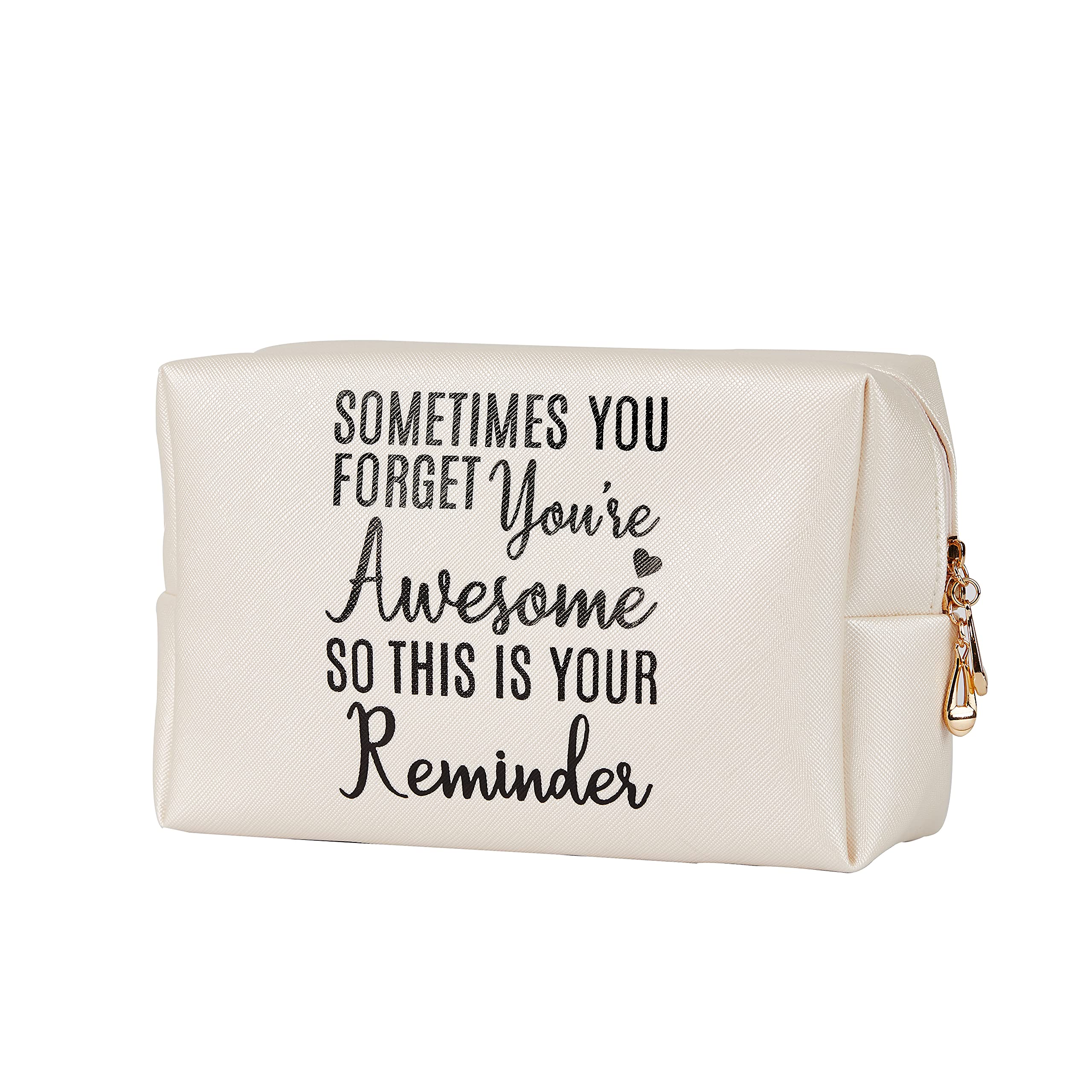 Pretty Leather Makeup Bag for Women,Inspirational Gifts for Women,Inspirational Makeup Bag Gift,Gift for Christmas,Graduation,Birthday Gifts for Women, Best Friend, Coworker,Daughter, Mom