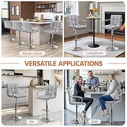 Yaheetech Bart Stools Set of 4, PU Leather