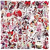 Hazbin Cartoon Hotel Stickers Mixed Pack,60Pcs Cartoon Characters Stickers Movie Decorative Sticker for Kids Teens Adults Waterproof Sticker for Water Bottle Laptop (DYKZ)