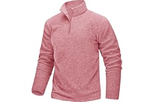 TACVASEN Men's Quarter Zip Pullover 1/4 Zip Fleece Sweatshirts Long Sleeve Casual Slim Fit Polo Golf Workout Sweaters