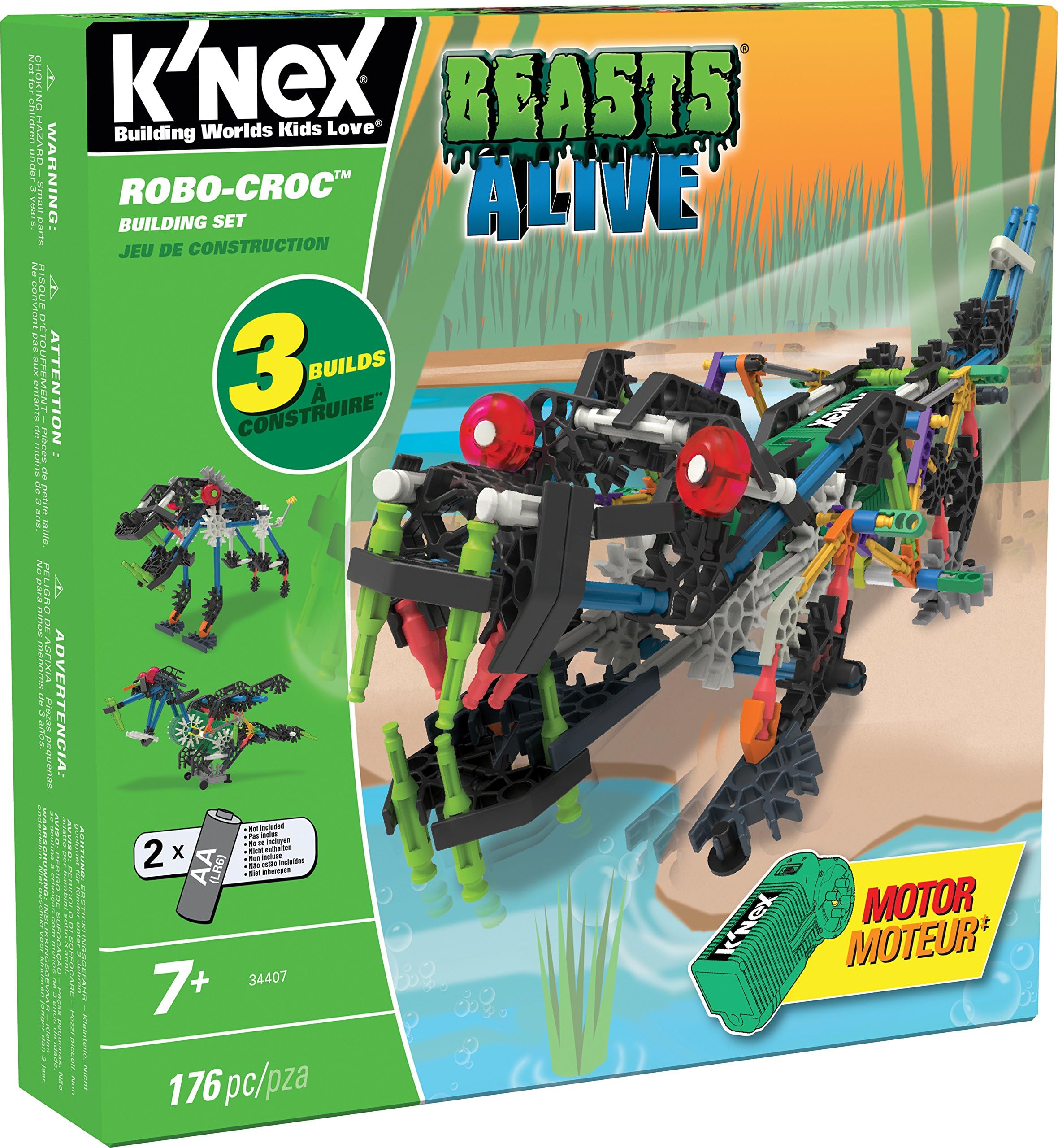 K’NEX – Beasts Alive Robo-Croc Building Set – 176 Pieces – Ages 7+ – Engineering Educational Toy