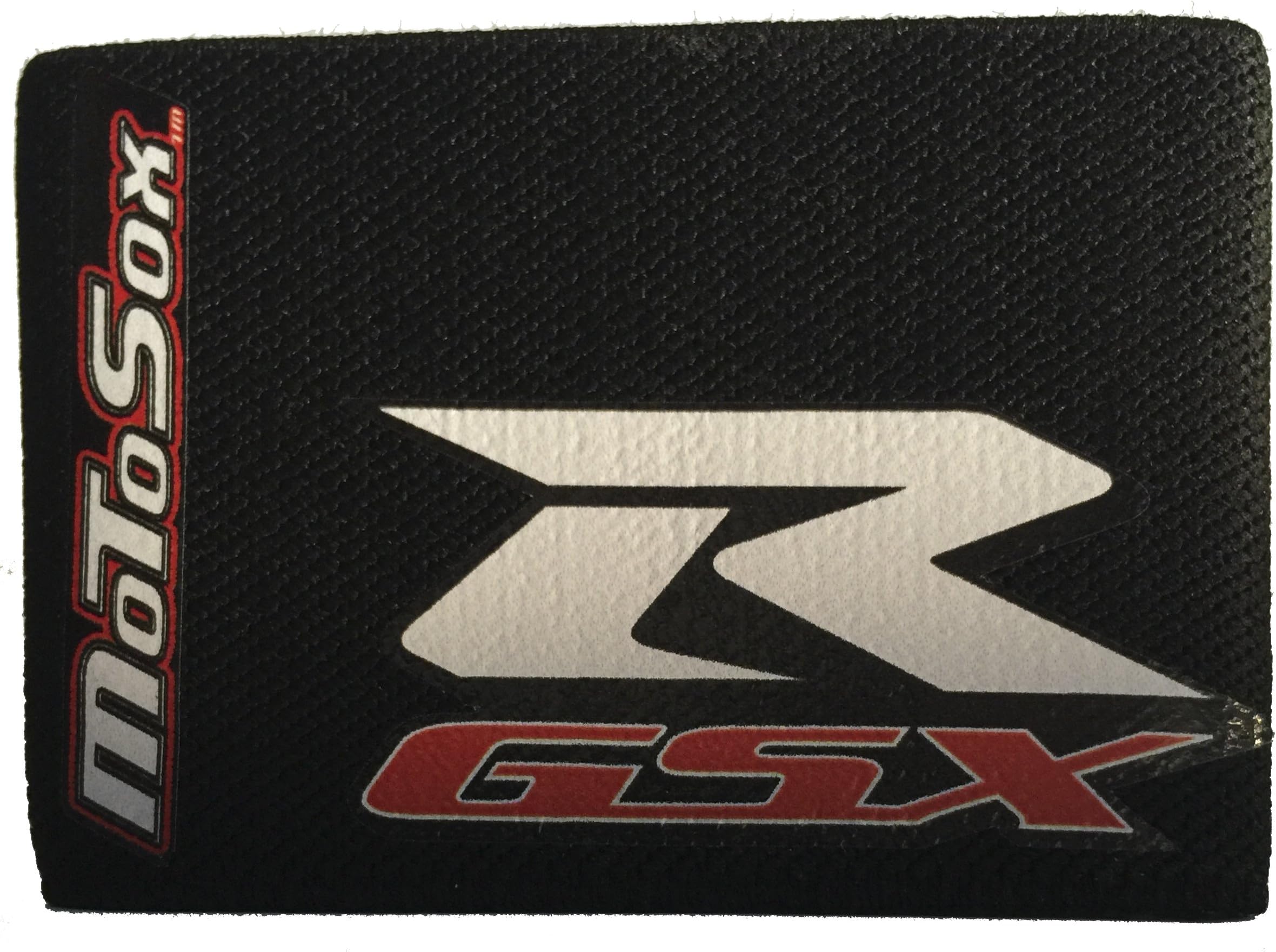 MoToSox - Front Reservoir Brake Cover - Dual Suzuki"GSXR" Logo in White (Pack of 1)