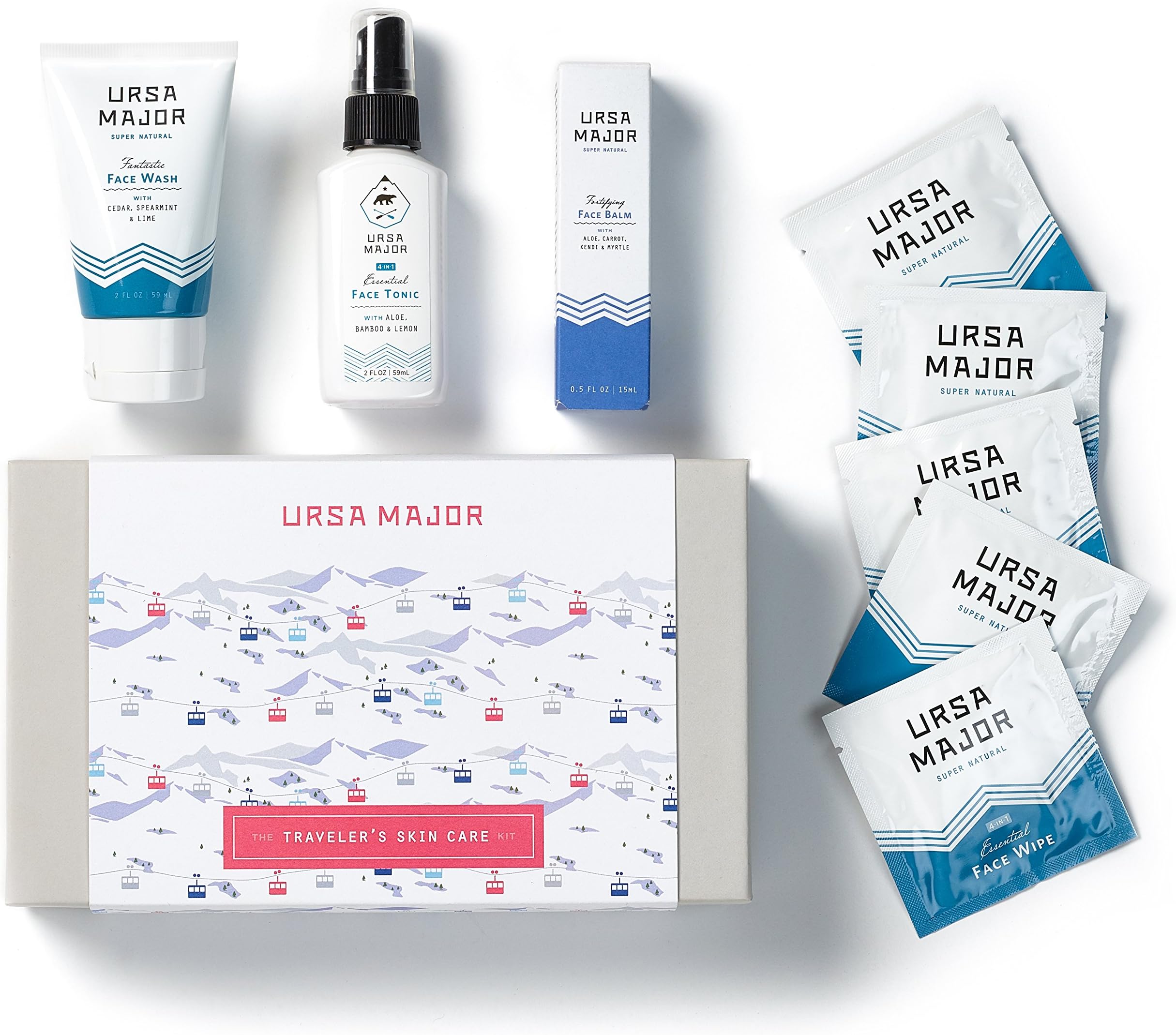 Ursa Major Traveler's Skin Care Kit - Travel-Friendly Assortment of Natural Skin Care Essentials