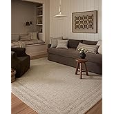 Loloi Amber Lewis Windsor Collection WIN-01 Ivory/Stone 3'-6" x 5'-6" Accent Rug