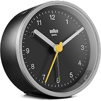 Braun Classic Travel Analogue Alarm Clock, Compact Size, Quiet