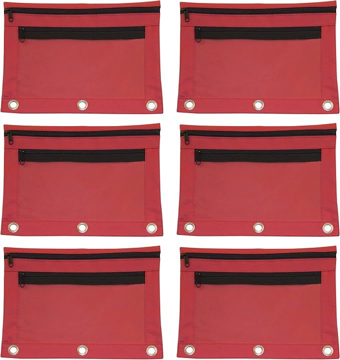 Advantus Zippered Binder Pouch with Clear Pocket, 9.5" x 5