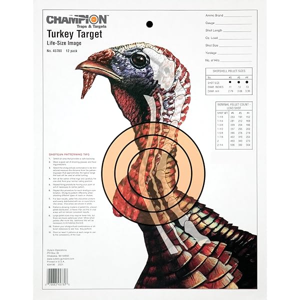 Amazon.com : Life Size Turkey - Paper Shotgun Patterning Shooting Targets  12.5"x19" (10 Pack) : Sports & Outdoors