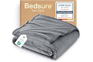 Bedsure GentleSoft Fleece Throw Blanket for Couch Grey - Lightweight Plush Fuzzy Cozy Soft Blankets and Throws for Sofa, 50x60 inches