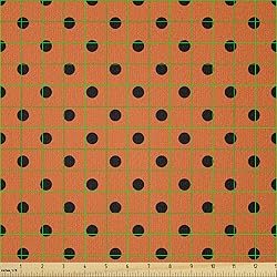 Ambesonne Orange Fabric by The Yard, Vintage Retro