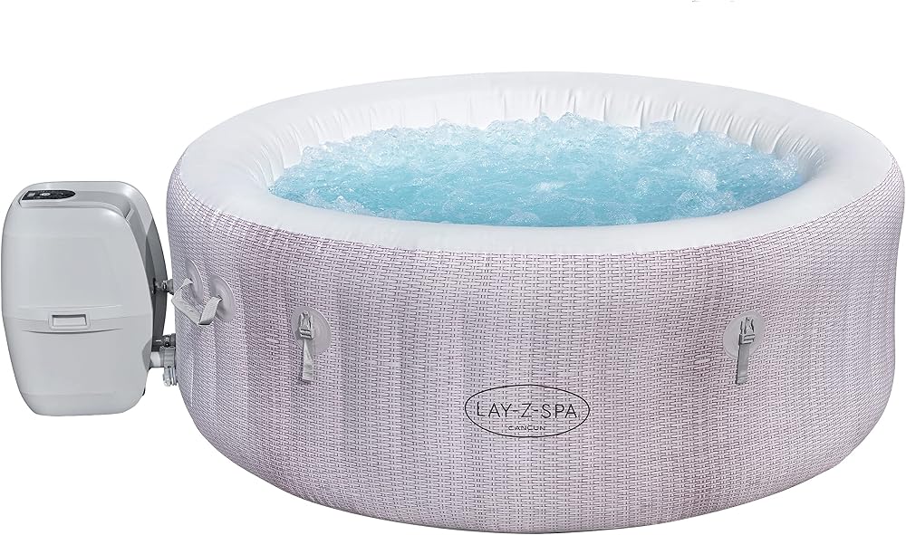 Lay-Z-Spa Cancun Hot Tub 120 AirJet Rattan 2-4 Person Inflatable Spa