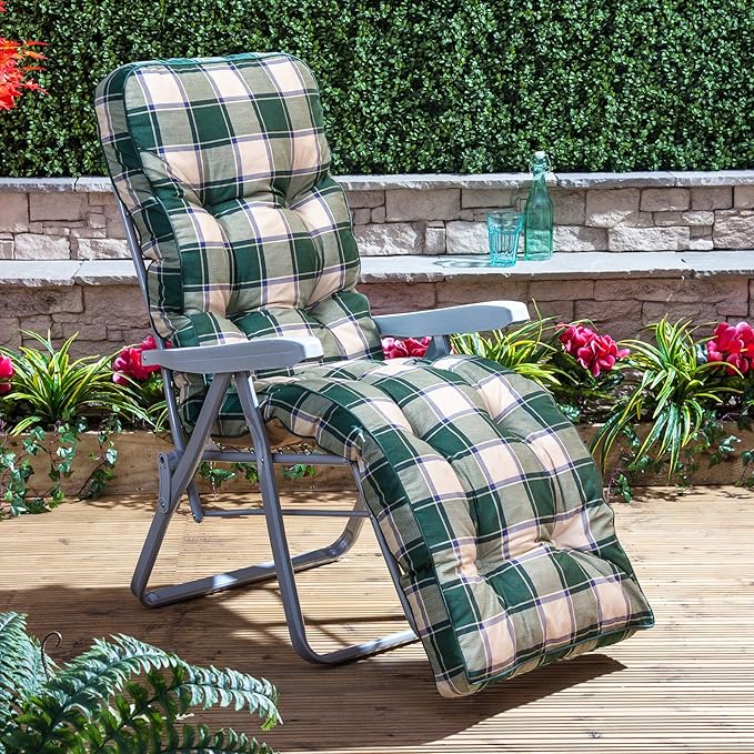 Alfresia Garden Reclining Relaxer Chair Silver Adjustable Multi