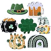 Hoolerry 14 Pcs St Patricks Day Iron on Patches Colorful Shamrock Sew on Embroidered Clover Patches DIY Crafts Gifts for Holiday Clothing Jeans Backpack Hat(Clover)