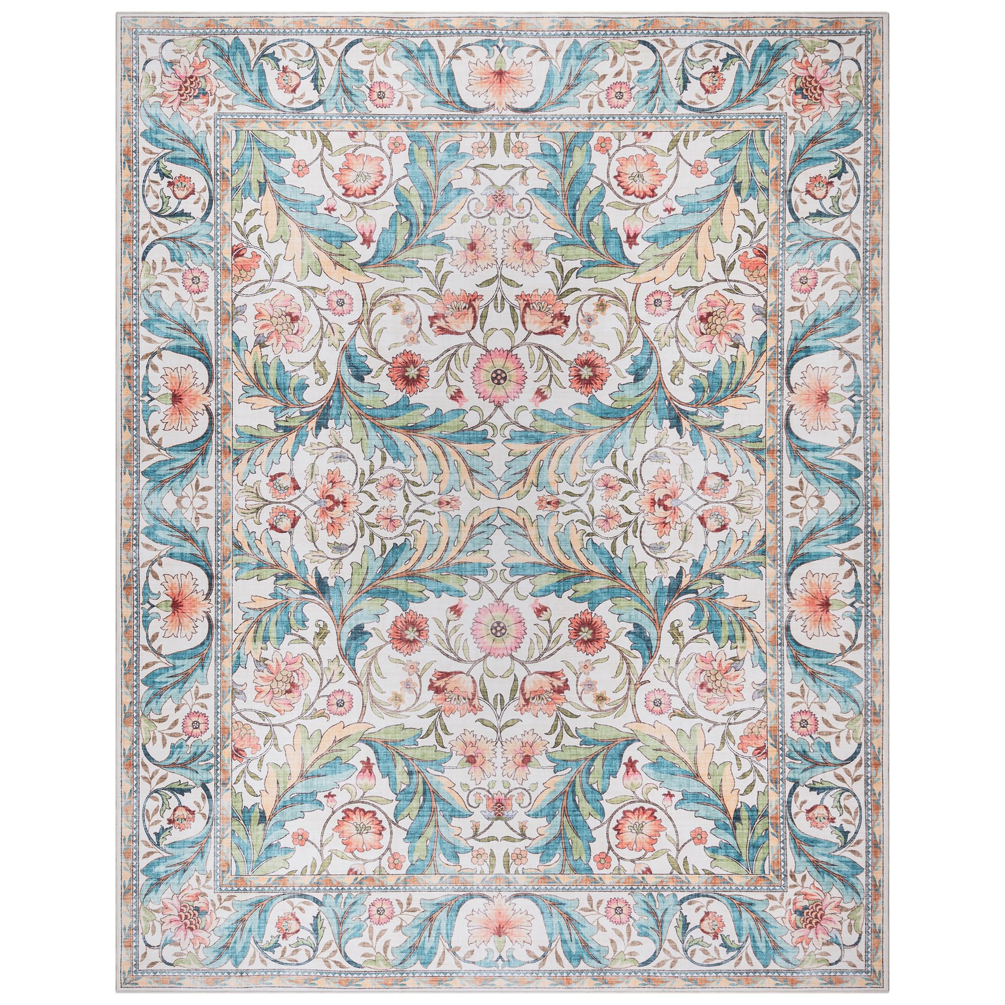 Gertmenian Indoor Boho Area Rug | Home Decor for Entryway, Bedroom, Living Room, Office, Kitchen | Non Slip, Soft, Printed Accent Rugs | Altair, Ivory, 5x7 Standard, 24504 Image