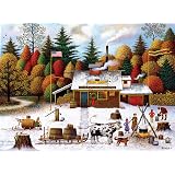 Buffalo Games Charles Wysocki Beaver Hat Tavern 1000-Piece Jigsaw Puzzle - 26.75x19.75" Finished Size