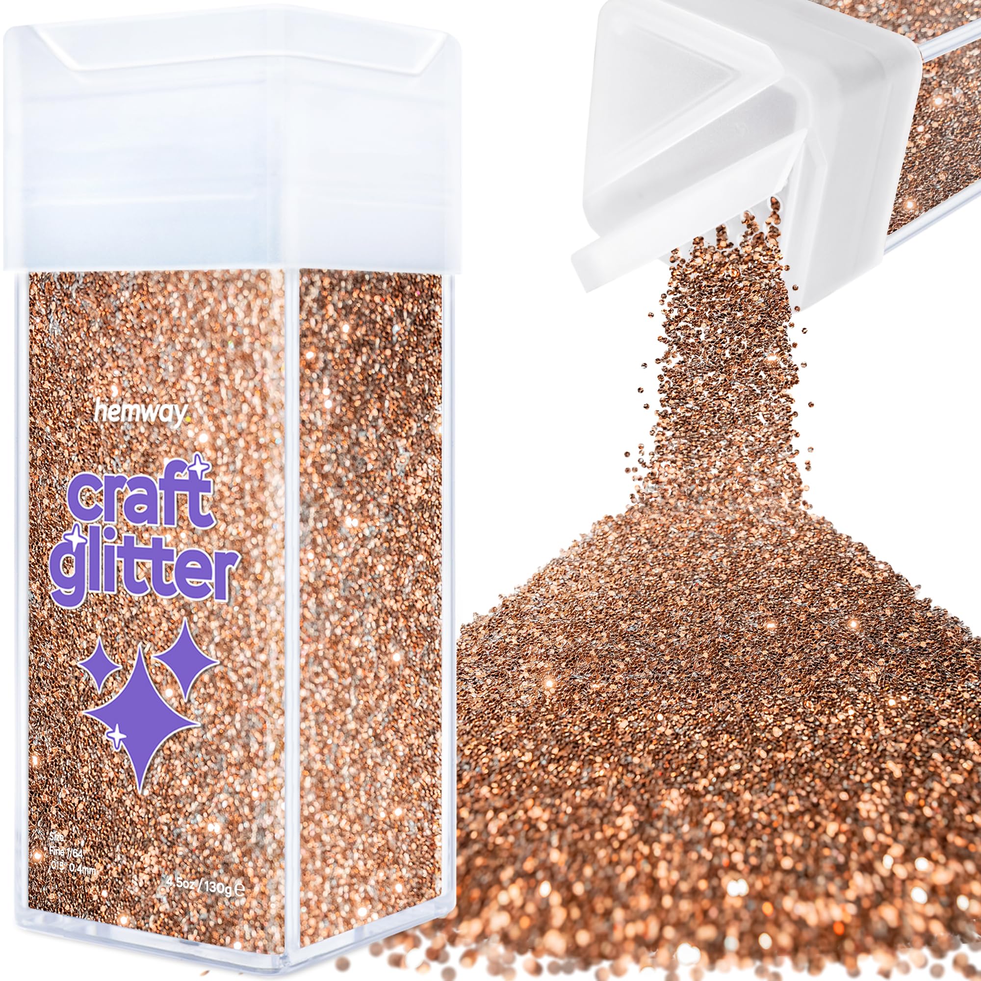 Hemway Glitter Shaker Bronze Brown 110g Fine, Craft Glitter Shaker for Resin & Epoxy Crafts, Christmas Art Supplies, Nail, Body, Face, Eye, Festival, Crafting, Slime, Sparkle