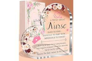 Petitian Gift Ideas for Women Clear Heart Acrylic Presents Paperweight Keepsake for Mother's Day Birthday Anniversary Christmas Thanksgiving Christmas Easter (Nurse Gift)