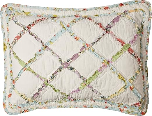 Amazon Com Laura Ashley Ruffled Garden Sham Standard Home Kitchen