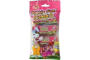 BUBBLE GUM EGGS 4 Pack of Bubble Gum Easter Eggs Basket Stuffers, 3.5 oz