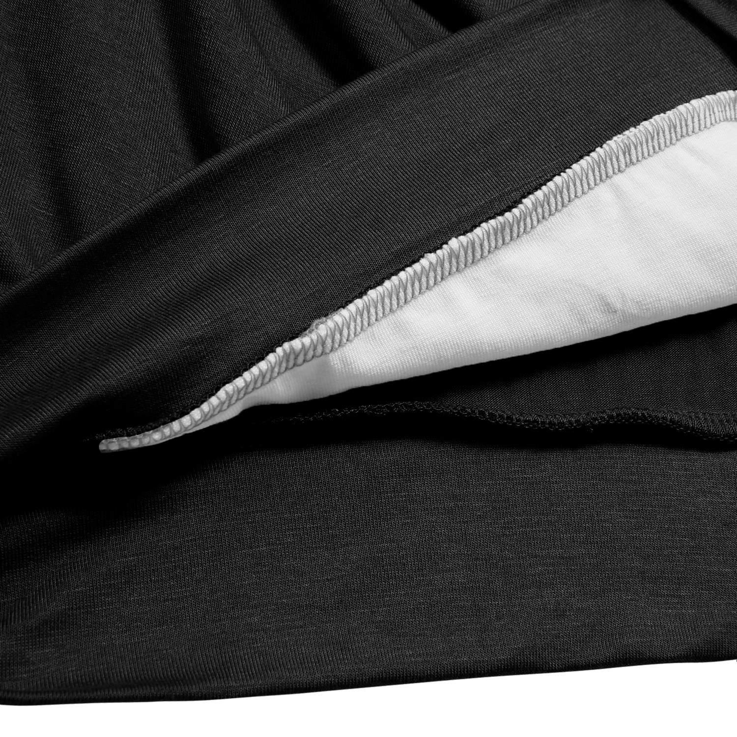 ELESOL Women\'s Casual Cotton Stretchy Top V neck Solid Color Fashion T Shirt Black L