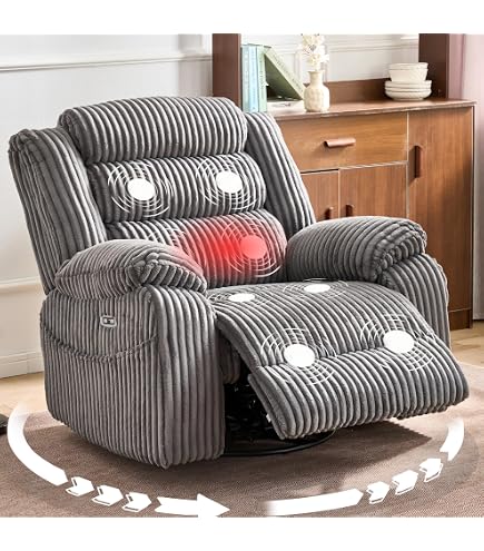 Amazon.com: JUUXO Extra Wide Power Swivel Rocking Recliner for