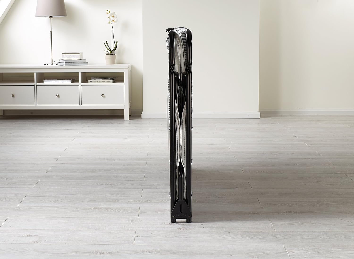 JAYBE Value Folding Bed with Rebound eFibre Mattress, Fabric, Black