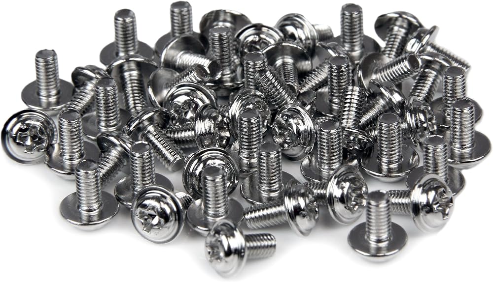 StarTech M3 x 1/4 Inch Standoff Computer Screws M3 Thread 50 Pack SCREWM3