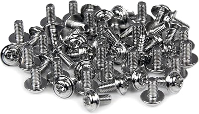 StarTech M3 x 1/4 Inch Standoff Computer Screws M3 Thread 50 Pack SCREWM3