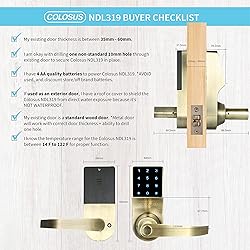COLOSUS NDL319 Electronic Trusted Digital Keyless