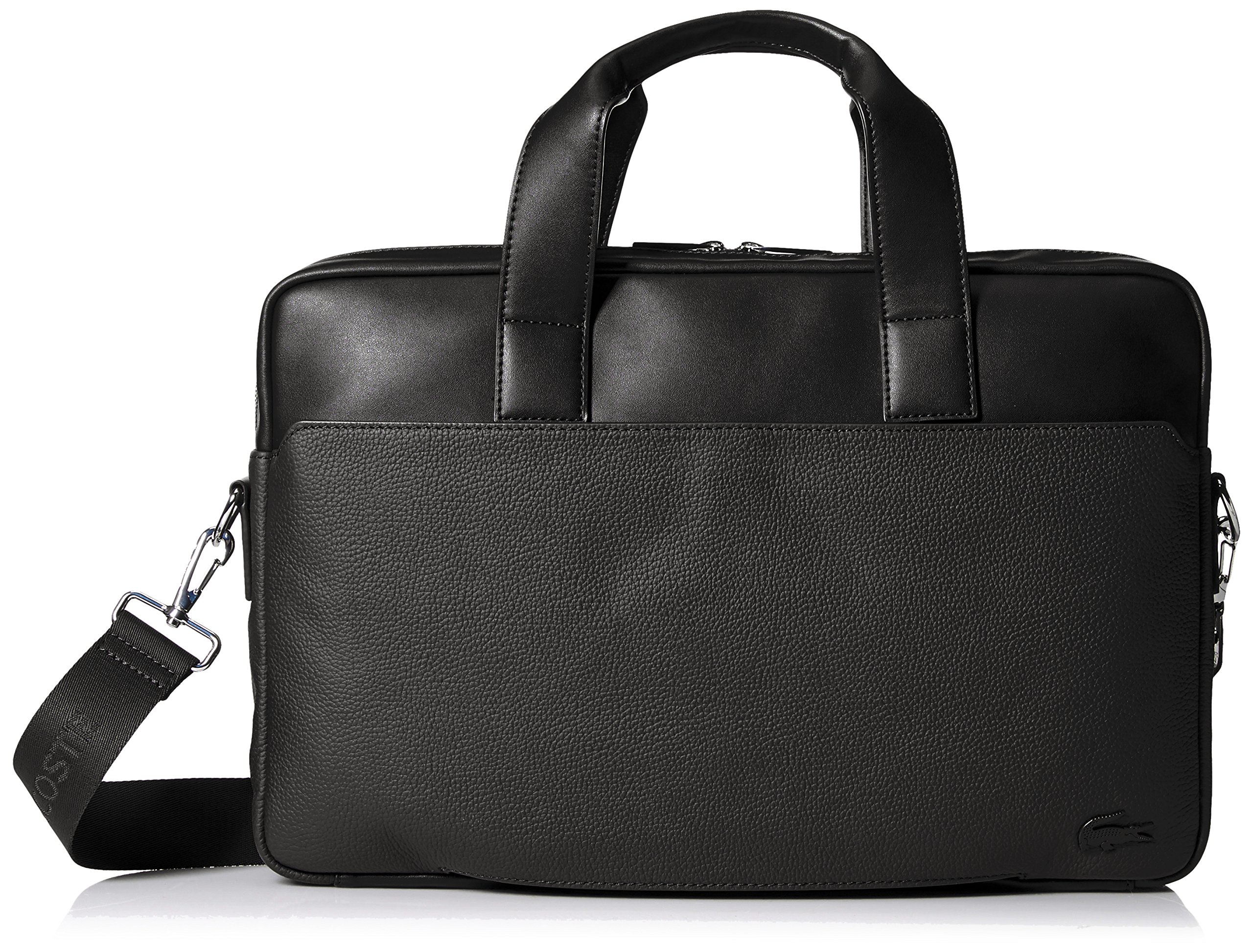 Lacoste Men's Rafael Leather Computer Bag, Black on Galleon Philippines