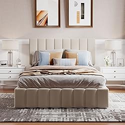 Merax Full Size Upholstered Platform Bed with a