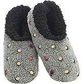 Snoozies Slippers for Women | Lotsa Dots Colorful Cozy Sherpa Slipper Socks | Womens House Slippers | Cozy Slippers for Women | Colorful Womens Fuzzy Slippers