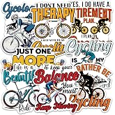Cycling Sticker 8 Pcs (Large Size) Vinyl Stickers Laptop Waterproof Decal for Car Bumper Water Bottle Notebook Luggage Window Birthday Decorations - Size 4 Inches