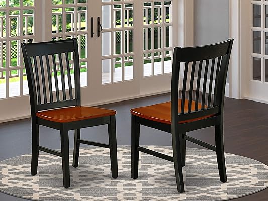 East West Furniture Norfolk Formal Dining Chair, Black & Cherry