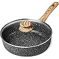 MICHELANGELO Deep Frying Pan with Lid, 11 Inch Nonstick Pan with Lid, Deep Skillet with Lid Non Stick Pan for Cooking Saute P