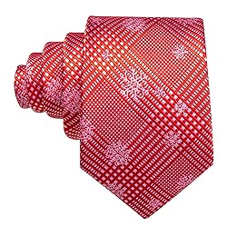 Barry.Wang Mens Christmas Tie Set Red White