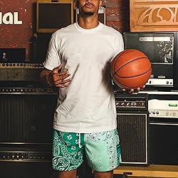 DIOTSR Mens Paisley Graphic Basketball Shorts