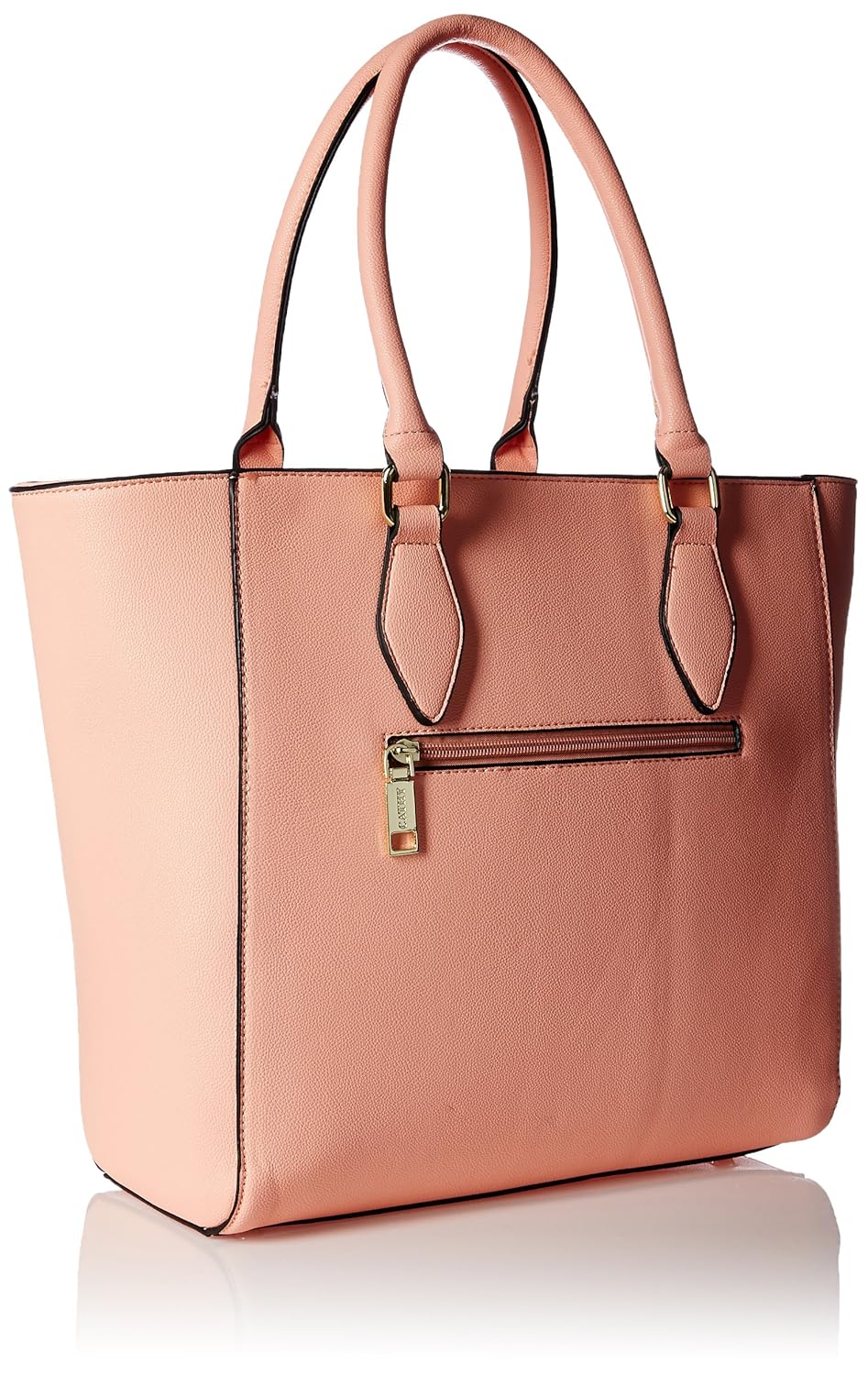 cathy london women's handbag, material- synthethic leather, colour- peach