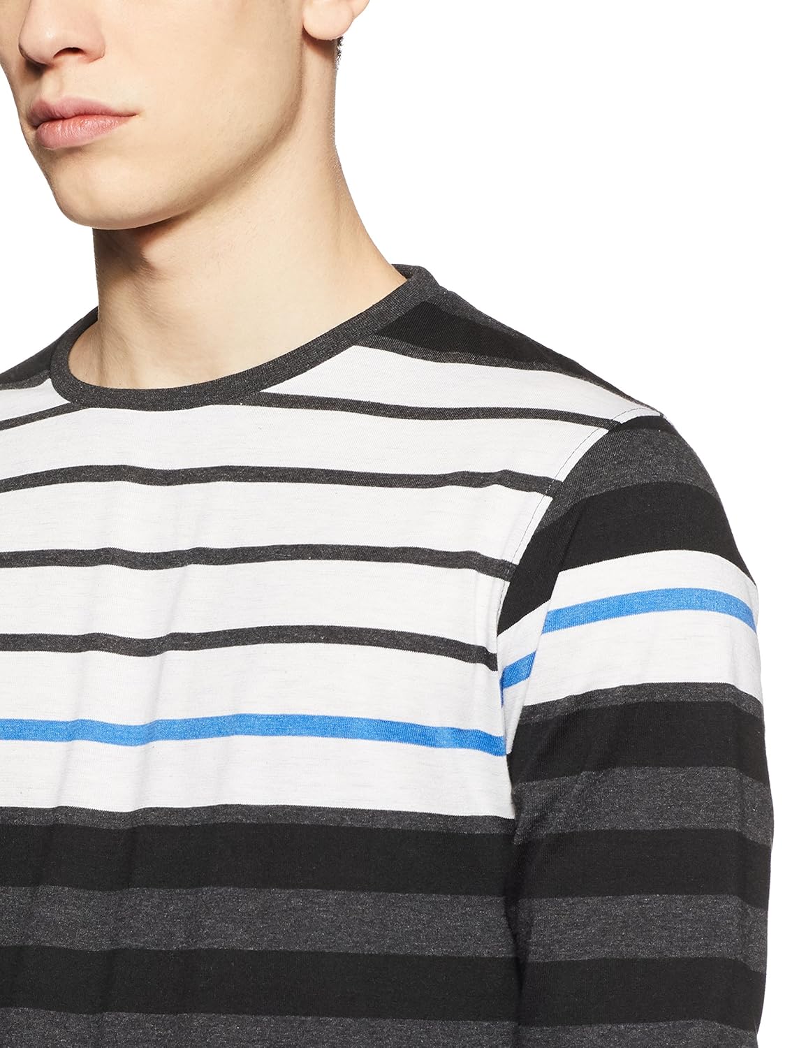qube by fort collins men's striped regular fit t-shirt
