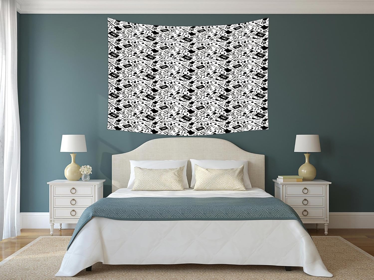 Amazon Com Polyester Tapestry Wall Hanging Music Blues Jazz