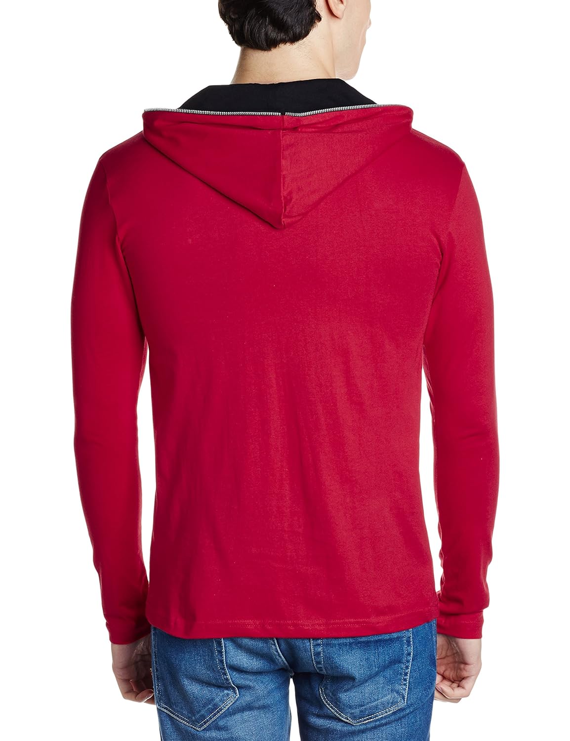 gritstones red/black full sleeve hooded t shirt gsfshdzip1291rdblk