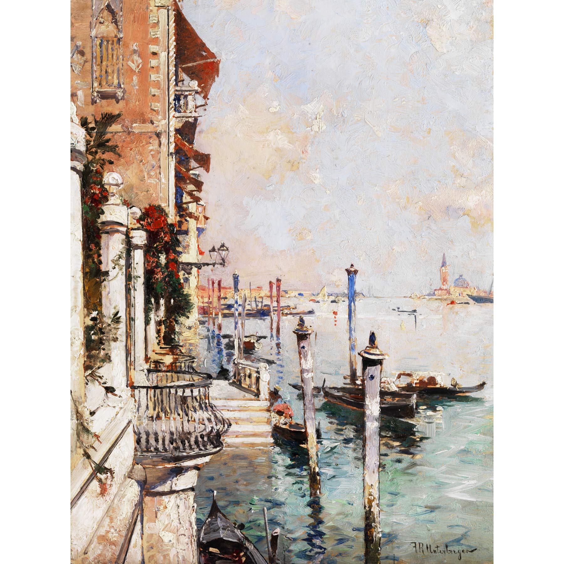 Unterberger Venice Grand Canal San Giorgio Painting Large Wall Art Poster Print Thick Paper 18X24 Inch