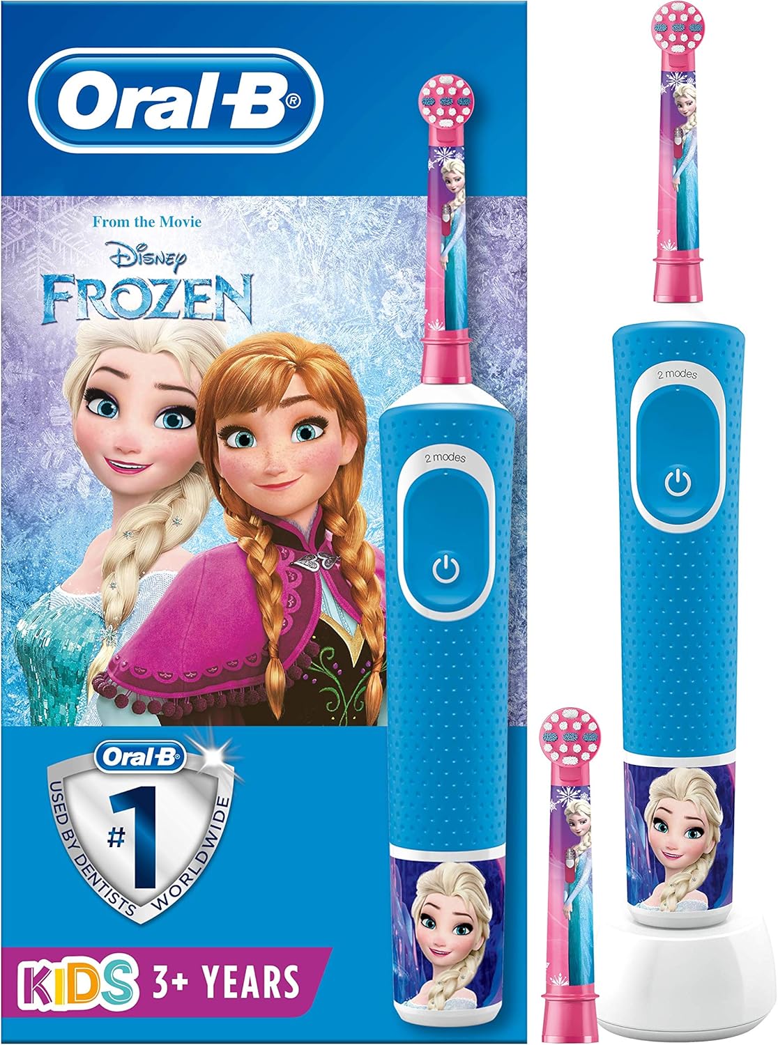 Oral-B Kids - Cepillo Eléctrico Recargable con Tecnología de Braun, 1 Mango de Frozen de Disney, Apto para Niños Mayores de 3 Años