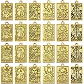 CHGCRAFT 24Pcs 6Styles Tarot Card Charms Rectangle Zinc Alloy Pendants for DIY Bracelet Earrings Necklace Personalized Jewelry Making, Antique Golden