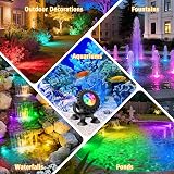 NATPOW RGB Underwater Pond Lights 6 LEDs IP68 5V Submersible w/ APP Remote view 9