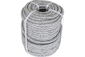LIGUVCY 5/8 x 200FT, High Force Braided Polyester Arborist Tree Rope, 24 Strand Bull Rope, Pulling Rope, Heavy Duty Tree Rope for Swings, Camping(Black and White)