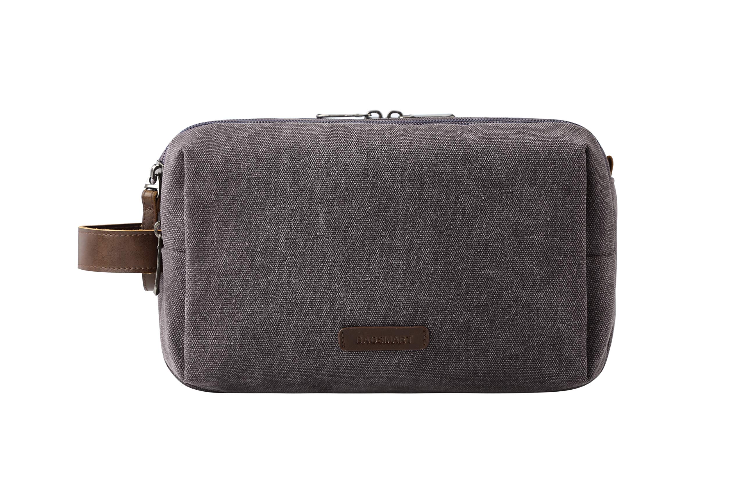 BAGSMART Kulturbeutel für Herren, Reise Kulturtasche Reisezubehör Kosmetiktasche mit Doppelter Reißverschlussöffnung Großer Stauraum, 5L-Dunkelgrau 8