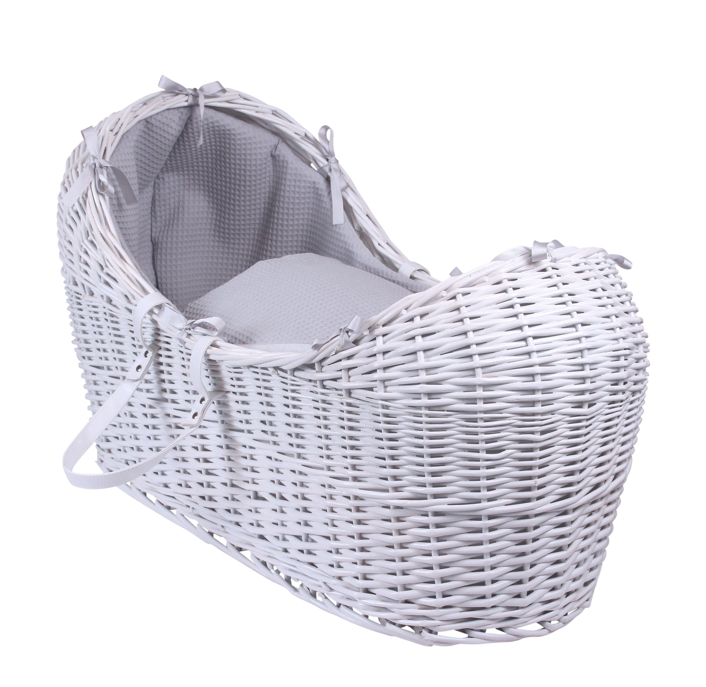 Clair de Lune | Waffle Noah Pod Bedding Set | Universal Noah Pod Dressing Covers Set | Made in Great Britain (Basket is NOT Included) - Grey