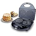 FineMade Pizzelle Maker with Non-Stick Coating, Electric Pizzelle Cookie Baker Press with Snowflake Pattern, Make Two 4 Inch 